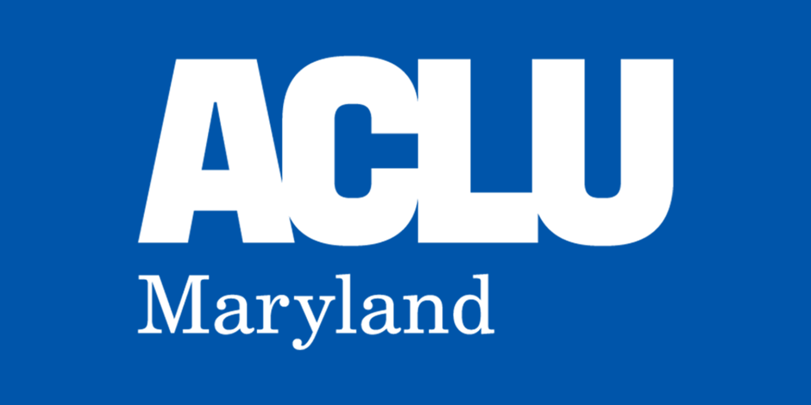 ACLU of Maryland logo with a blue background.