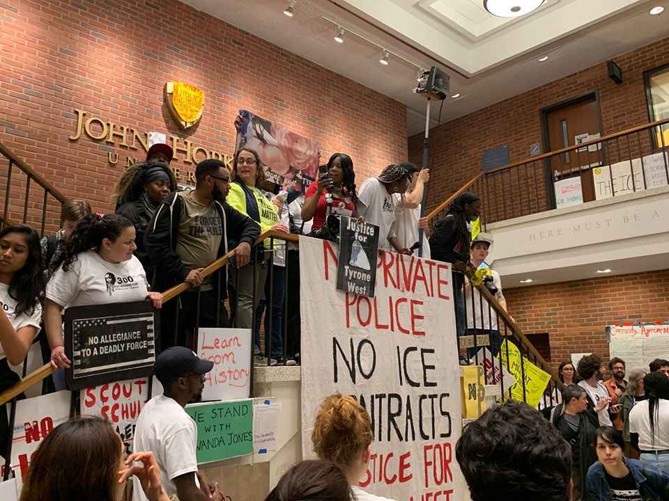 Protest at Johns Hopkins University SitIn for the 300th West Wednesday 