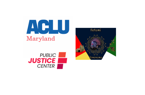 Logos - ACLU of Maryland - Public Justice Center - Cedarville Band of the Piscataway Indians Inc.png