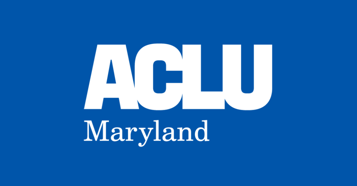 ACLU of Maryland logo on blue background