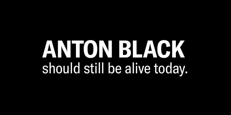 Anton Black should still be alive today. Black background and white text.