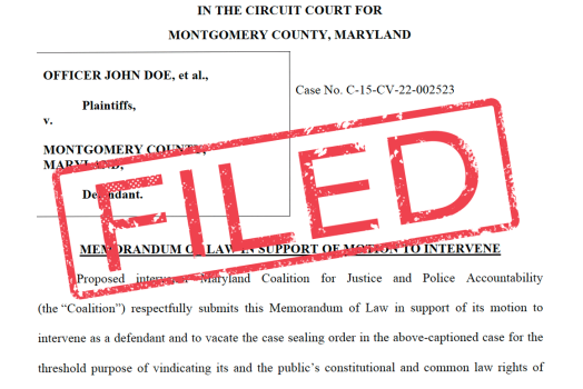 FILED stamp over the MCJPA brief in support of motion to intervene and exhibits page 1.