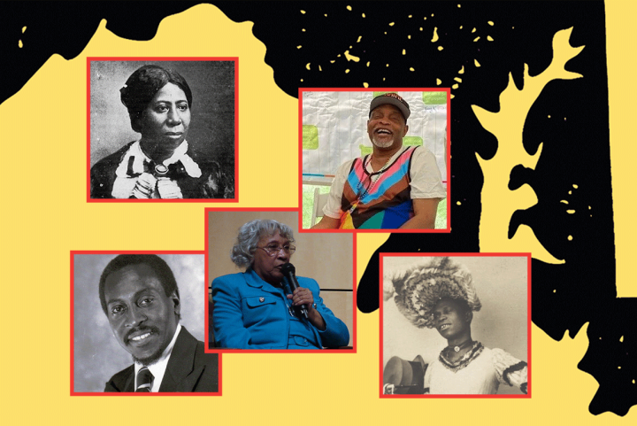 A grid of five Black Marylander heroes